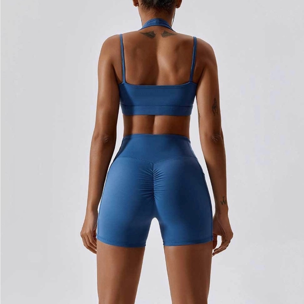 Women's Scrunch Athletic Shorts in Blue